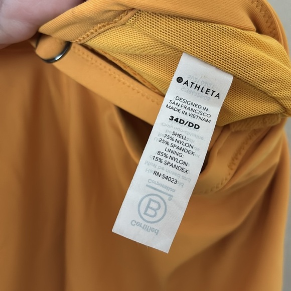 ATHLETA Twist Up Tankini Swim Top In Abyssinian Yellow Size 34 D/DD - Picture 5 of 6